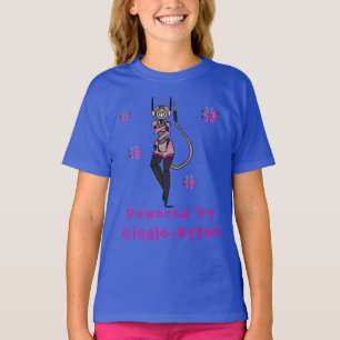 ブルーキュートおもしろいTシャツGiggle Tシャツ