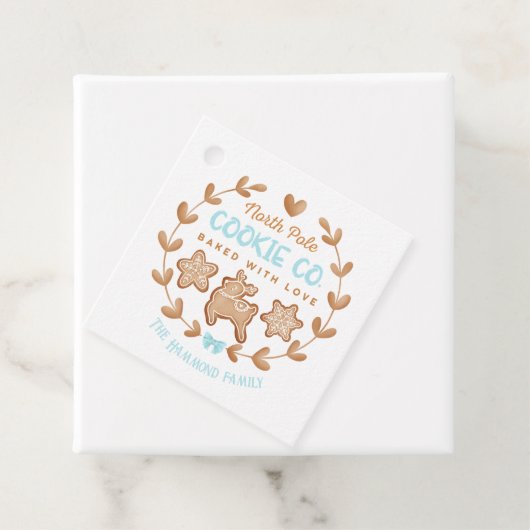 ブルーキュートなジンジャーブレッドクリスマスクッキー交換 フェイバータグ (インサイチュ)