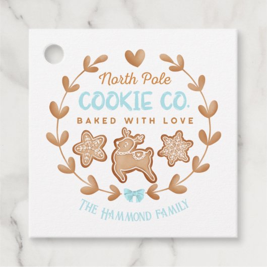 ブルーキュートなジンジャーブレッドクリスマスクッキー交換 フェイバータグ (正面)