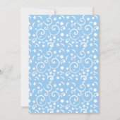 ブルーキュートコウノトリ男の子フローラベビーシャワー 招待状 (裏面)