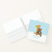 ブルーキュートテディベア1stバースデーゲストブック ノートブック (内部)