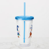 ブルーキュートディアーパーソナライズされた格言クリスマス アクリルタンブラー (右)