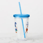 ブルーキュートディアーパーソナライズされた格言クリスマス アクリルタンブラー (左)