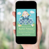 ブルーキュートハプティダンプティベイビーシャワー招待状 招待状