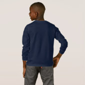 ブルーキュートハートダークキッズ長袖 Tシャツ (裏面フル)