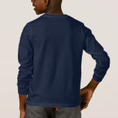 ブルーキュートハートダークキッズ長袖 Tシャツ (裏面)