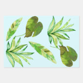 ブルーキュートモンキーパーソナライズされたハッピーバースデー ラッピングペーパーシート (正面2)