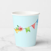 ブルーキュートモンキーパーソナライズされたハッピーバースデー 紙コップ (裏面)