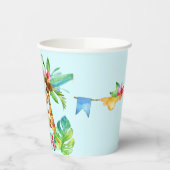 ブルーキュートモンキーパーソナライズされたハッピーバースデー 紙コップ (左)