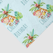 ブルーキュートモンキーパーソナライズされたハッピーバースデー 薄葉紙 (詳細)