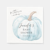 ブルーキュートリトルカボチャ秋の男の赤ちゃんシャワー スタンダードカクテルナプキン (正面)