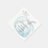 ブルーキュートリトルカボチャ秋の男の赤ちゃんシャワー スタンダードカクテルナプキン (角)