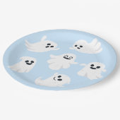 ブルーキュート幽霊ハロウィーン秋ベビーシャワー ペーパープレート (アングル)