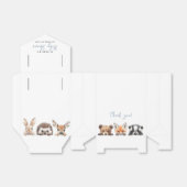 ブルーキュート水彩木版動物赤ちゃんシャワー フェイバーボックス (折り畳みなし)