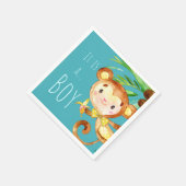 ブルーキュート猿男の赤ちゃん発表 スタンダードカクテルナプキン (角)