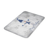 ブルーキュート雪だるまホリデーバスマット バスマット (アングル)