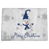 ブルーキュート雪だるまホリデー抱き枕 ラージペーパーバッグ (正面)