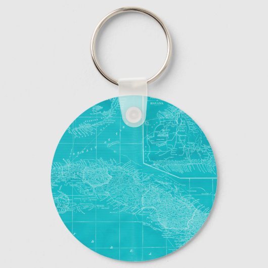 ブルーキューバの地図 キーホルダー (正面)