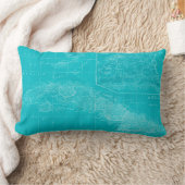 ブルーキューバの地図 ランバークッション (ブランケット)