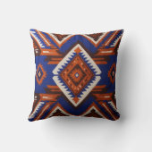 "ブルーキリム装飾用クッション：完璧なボホ訛り クッション (裏面)
