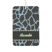 ブルーキリンパターン（の模様が）あるアニマルプリント カーエアーフレッシュナー (正面)