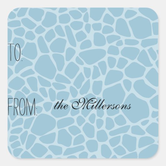 ブルーキリンプリントギフトラベル スクエアシール (正面)