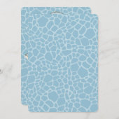 ブルーキリンプリントベビーシャワー 招待状 (正面/裏面)