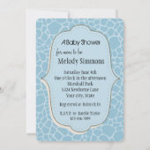 ブルーキリンプリントベビーシャワー 招待状 (裏面)