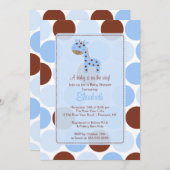 ブルーキリンボーイベビーシャワー招待状 招待状 (正面/裏面)