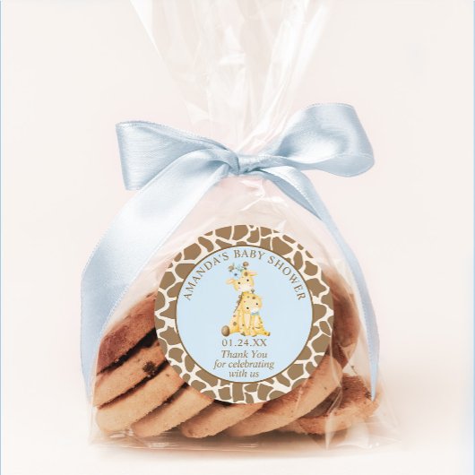 ブルーキリン赤ちゃんシャワークラシックラウンドステッカー ラウンドシール