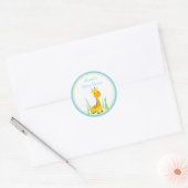 ブルーキリン赤ちゃんシャワーメッセージカードシール ラウンドシール (封筒)