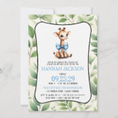 ブルーキリン赤ちゃんシャワー 招待状 (正面)