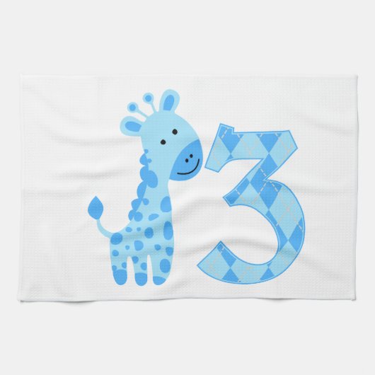 ブルーキリン3回目の誕生日 キッチンタオル (横)