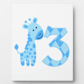 ブルーキリン3回目の誕生日 フォトプラーク (正面)