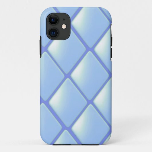 ブルーキルティングダイヤモンド柄 Case-Mate iPhoneケース (裏面)