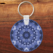 ブルーキルトキーチェーン キーホルダー (正面)
