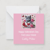 ブルーキロシアのットンバレンタインデー教室 ノートカード (裏面)