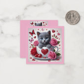 ブルーキロシアのットンバレンタインデー教室 ノートカード (正面/裏面インサイチュ)