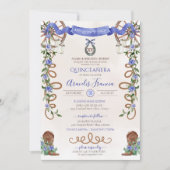 ブルーキンセアニェラウェスタン素朴シャルロ 招待状 (正面)