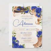 ブルーキンセアニェラバラヴィンテージシャーロウェスタン 招待状 (正面)