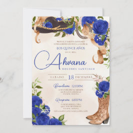 ブルーキンセアニェラバラヴィンテージシャーロウェスタン 招待状