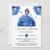 ブルーキンセアニラの球根の牡丹フローラの花 招待状 (正面)