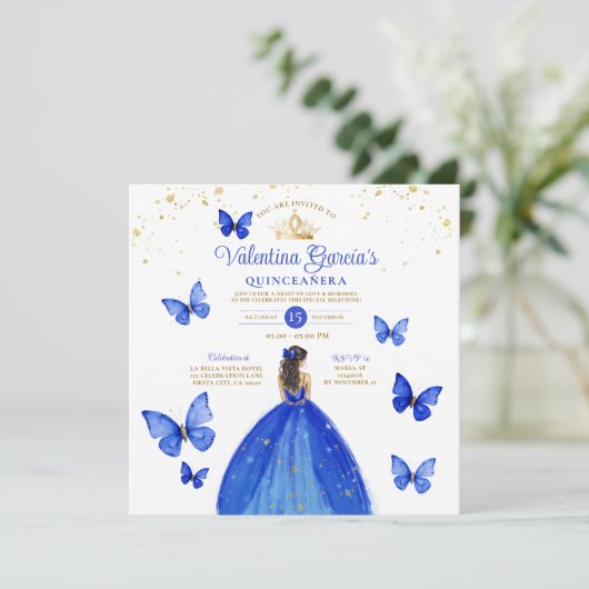 ブルーキ王室のンセアニラ15アノスバタフライ誕生日 招待状 (スタンド正面)