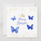 ブルーキ王室のンセアニラ15アノスバタフライ誕生日 招待状 (裏面)