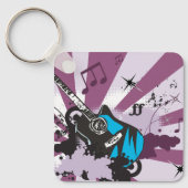 ブルーギターキーチェーン キーホルダー (正面)