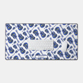 ブルーギターズパターンモノグラム デスクマット (キーボード&マウス)