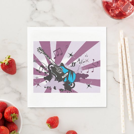 ブルーギター紙ナプキンス スタンダードランチョンナプキン