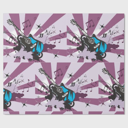 ブルーギター ラッピングペーパー (フラット)