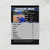 ブルーギフトの野球選手トレーディングカード カスタム コーリングカード (裏面)