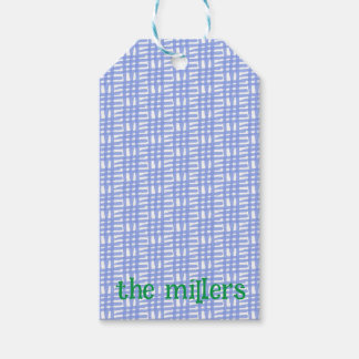 ブルーギフトパターン(の模様が)あるラベル ギフトタグ